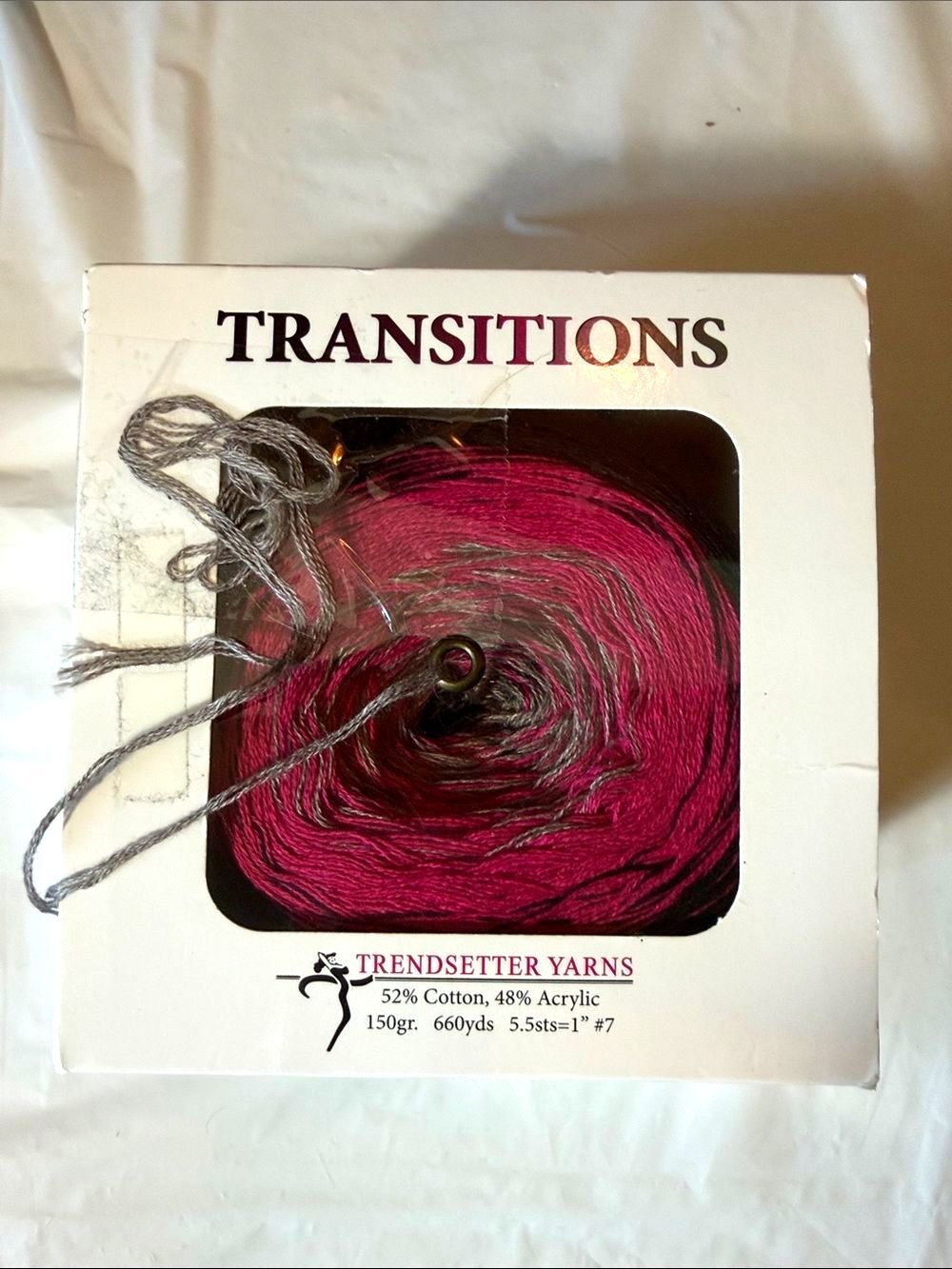 Trendsetter Yarns Transitions Color 5 Black Fuchsia Taupe Gradient Cake 150g